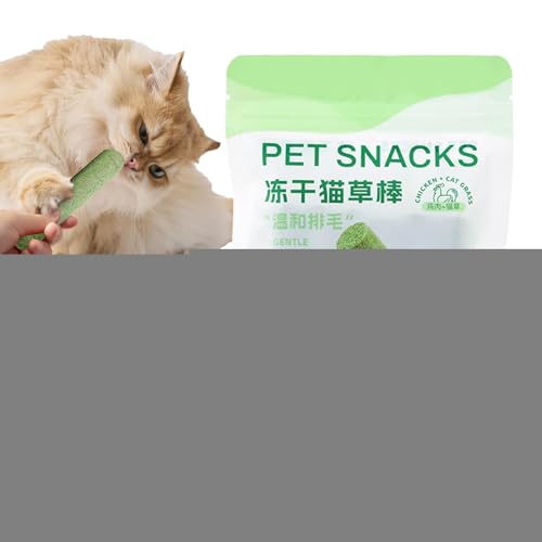 Katzengras-Sticks – 6 Stück Katzen-Zahnsticks | Indoor-Katzengras | Katzengras für den Innenbereich, Katzengras-Beißstab, Katzen-Kaustäbe fördern die Verdauung, natürliche Zahngesundheit, Kauspielzeug von Toliya