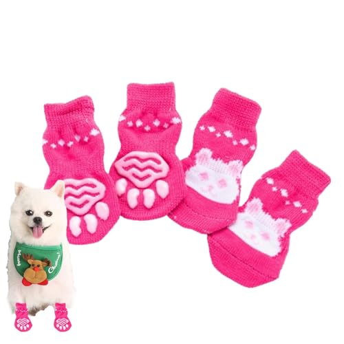 rutschfeste Hundesocken, süße Socken für Hunde, Rutschfester Pfotenschutz mit Tiermuster, Weiche Haustiersocken für drinnen und draußen, verschleißfeste Katzensocken gegen Lecken und Beißen von Toliya