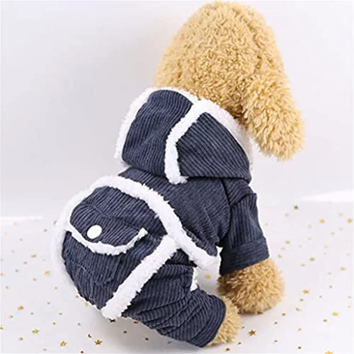 Mantel Jacke Winter Hund Französische Bulldogge Warme Haustierkleidung Welpenkleidung Für Kleine Mittelgroße Hunde Weste Wendbar (Blau XScode) von Tomator