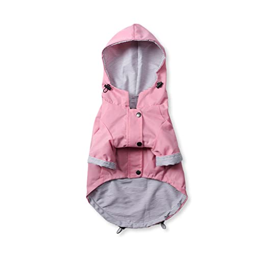 wasserdichte Jacke für Haustiere, kleine und mittelgroße Hunde, Katzen, Haustiere, Regenmantel, Sport-Hoodie, Haustierkleidung (Rosa S) von Tomator