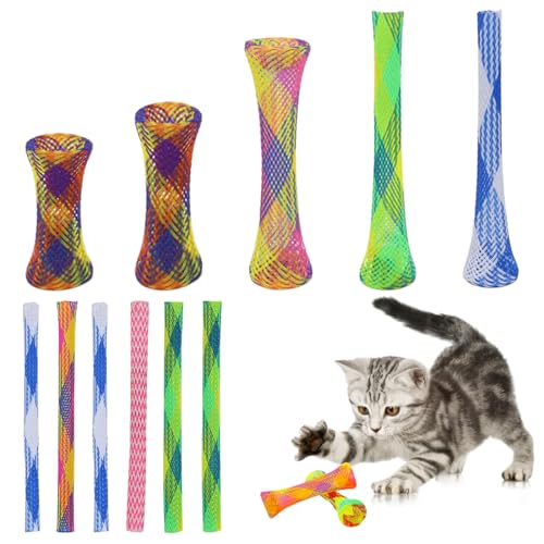 Tomedeks Katzenfederspielzeug, Kunststoff, weich, Federspielzeug, interaktives Katzenspielzeug, Federspielzeug, Katzen schleifen Krallen und knabbern an Spielzeug, zufällige Farbe, 30 Stück von Tomedeks