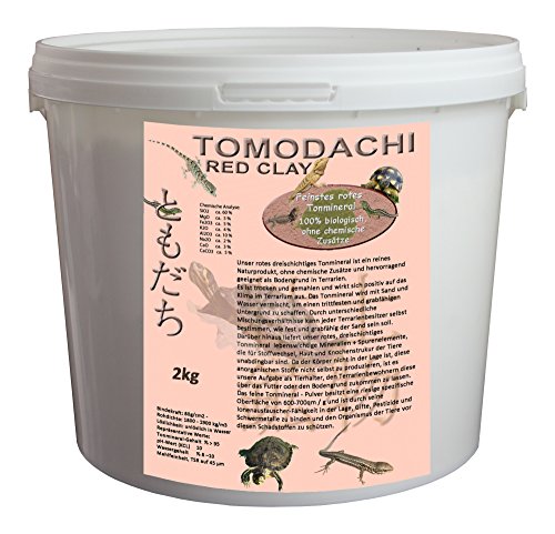 Rotes Bentonit -natürliches rotes Tonmineral Echsen Haustiere Mineralien Spurenelemente gut für Organismus und Stoffwechsel der Tiere 2kg rotes Tonmineral von Tomodachi Red Clay