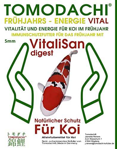 Frühjahrsfutter für Koi Sinkfutter antibakterielles Koifutter mit Monoglyceriden und Astax Farbschutz Energiefutter für Koi im Frühjahr mit Immunschutz 6mm 15kg von Tomodachi