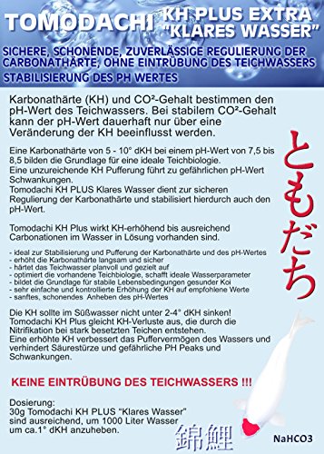 KH Plus Koiteich Carbonathärte Plus Teich PH Puffer erhöht das Säurebindungsvermögen PH-stabil hebt die KH ohne Wassertrübung gesundes Teichwasser – gesunde Kois 10kg von Tomodachi