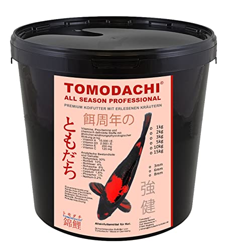 Koi Futter Schwimmfutter Koi Grower energiereich leicht verdaulich schwimmendes Koifutter arktische Rohstoffe Energiefutter 6mm 5kg Eimer von Tomodachi