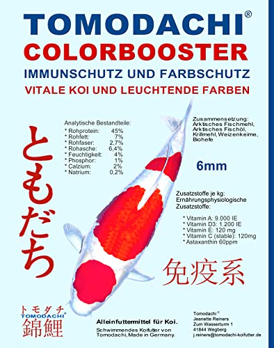 Schwimmfutter Koifutter farbverstärkend Wachstumsfutter Koi Grower leicht verdauliches Koi Futter energiereich arktische Rohstoffe Tomodachi 6mm 2kg von Tomodachi