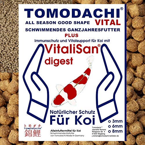 Koifutter Schwimmfutter Fische antibakterielles Immunschutzfutter für Koi hochverdaulich arktische Rohstoffe Tomodachi All Season Vital 6mm 15kg von Tomodachi