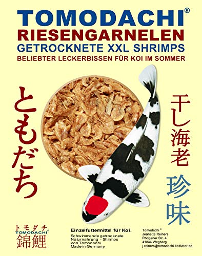 Riesengarnelen, Koifutter für den Sommer, Garnelen, Koi Gambas, Riesen Shrimps, getrocknete Süßwassergarnelen, Koifutter Naturnahrung, gesunder, beliebter Koisnack, Handfütterung der Koi 3kg Sack von Tomodachi