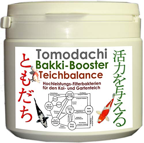 Filterbakterien Koiteich, Filterstarterbakterien Teichfilter, Tomodachi Bakki Booster Teichbalance 300g Hochleistungsfilterbakterien für den Koiteich von Tomodachi