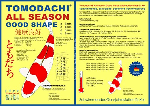 Koifutter Schwimmfutter Koi Aufzuchtfutter Fische Wachstumsfutter kleine Koi leicht verdauliches Fischfutter arktische Rohstoffe Tomodachi 3mm 15kg von Tomodachi