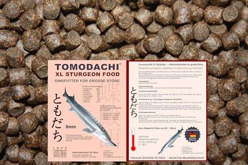 Tomodachi Störfutter groß, Energiefutter Stör perfekt für die ganzjährige Störfütterung, Störsinkfutter hochverdaulich, arktische Rohstoffe, geringe Wasserbelastung, Premium Stör Kraftfutter 8mm 15kg von Tomodachi