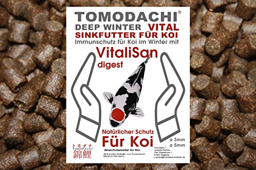 Winterfutter Koi Sinkfutter Koifutter mit Vitalisan Monoglyceriden antibakterielles Gesundheitsfutter für Koi im Winter Energiefutter arktische Rohstoffe 5mm 1kg von Tomodachi