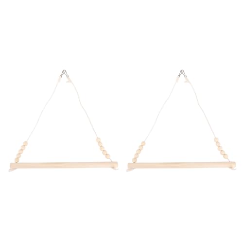 2pcs Dreiecke Bird Swing Spielzeug Holz Vogel Hängende Hängematte Barschpapagei Käfig Spielzeug Vogelzubehör für Sittiche, Wellensittiche, Cockatiels von Tomotato