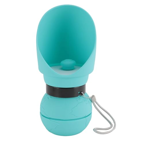 Hundewasserflasche tragbare Hunde Reiseflasche Silikon Haustier Getränkspender mit Klappschale für Haustier im Freien Reisen (Blau) von Tomotato