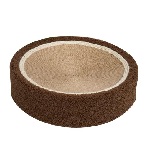 Runde Kratzschale für Katzen, bequemes Sisal, langlebiges Katzenkratzbett für Unterhaltung, Ruhe, Lounge, Haustierbett, Möbelschutz von Tomotato