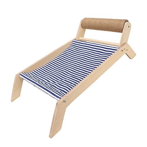 Tomotato Katzen Hängematte Katzenbett Katzen Hängematte für Outdoor -Holzrahmen Schwungstuhl Kätzchen Hochgezogenes Bett Haustiermöbel für alle Jahreszeiten (Strand Sisal Rollbett) von Tomotato