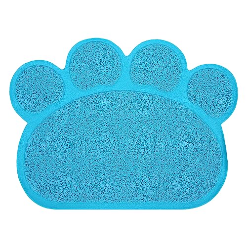 Tomotato Katzenmatte für Katzentoilette Katze Katzentoilette Nicht rutsches weiches Klauen-PVC-Katze Katzentoilette Kitty Littermatte für Innenboden (Blau) von Tomotato