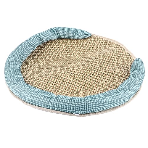 Tomotato Kühlmatte für Haustiere, atmungsaktives Sommer-Katzenbett, weich, bequem, handgewebt, kühles Rattan-Pad für den Innenbereich (Medium) von Tomotato