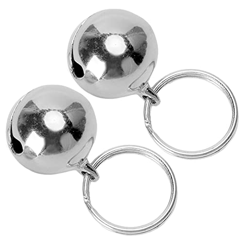 Tomvorks 2pcs Rostresistente Antilost -Kupferglocken Knuspriger Sound Runde Kragen Dekoration Hundekatze Glocken Set Set (Silber) von Tomvorks