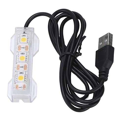 Tomvorks Aquarium-Licht, USB-Aufladung, LED-Aquarium-Licht für Wasserpflanzen, Landschaft, Büro, Schreibtisch (gelbes Licht) von Tomvorks