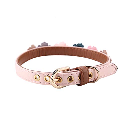 Tomvorks Blume Diamant Haustier Katze Hundehalsband Verstellbare PU-Leder Fliege Schwarz Rosa Kleine Mittelgroße Hunde Dekor Party (1,3 * 34 cm) von Tomvorks