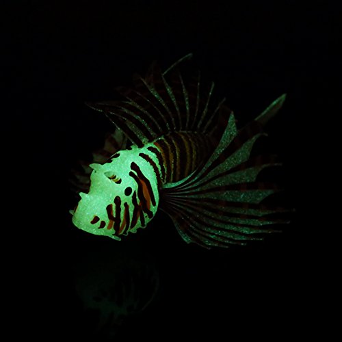 Tomvorks Glow Lionfish Simulation Aquarium Aquarium Dekor Umweltfreundlich Lebendig für Home Office Dekor (Lila) von Tomvorks