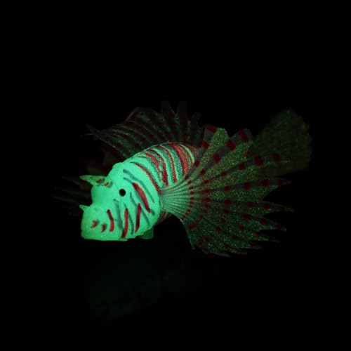 Tomvorks Glow Lionfish Simulation Aquarium Aquarium Dekor Umweltfreundlich Lebendig für Home Office Dekor (Rot) von Tomvorks