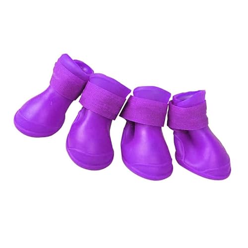 Tomvorks Hunde-Silikonstiefel, Wasserdicht, rutschfest, Weich, Hunde-Silikon-Regenschuhe, Geeignet für Hunde, Welpen, Rosa (M) von Tomvorks