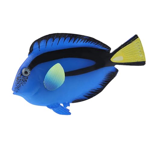 Tomvorks Künstlicher Leuchtender Fisch, Lustige Aquarium-Dekoration, Tropischer Fake-Fisch für Aquarium-Ornament (blau hängend) von Tomvorks