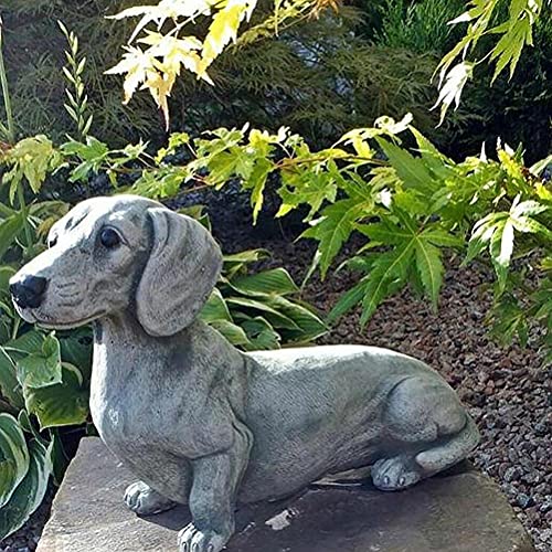 Tomvorks Realistische Hundestatue aus Kunstharz, Outdoor-Dekoration für Hundeliebhaber – Gartendekoration (Bildfarbe 1) von Tomvorks