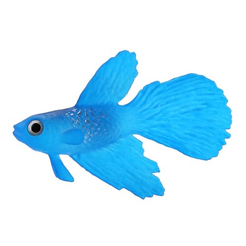 Tomvorks Silikon-Fisch-Aquarium-Dekoration für Fisch-Tank-Aquarium mit Hoher Simulation, Natürlicher Realistischer Effekt (Nr. 3 Blue Betta) von Tomvorks