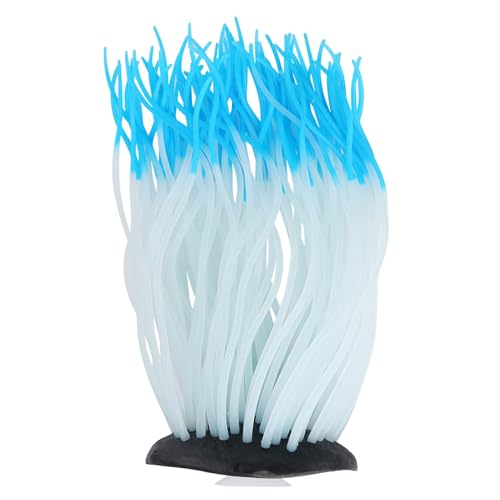 Tomvorks Simulation Künstliche Silikon Seeanemone Korallen Ornament Aquarium Aquarium Dekor Leuchtende Nachtlicht (Blau) von Tomvorks