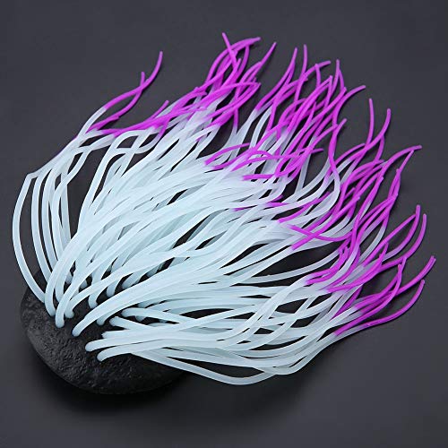 Tomvorks Simulation Künstliche Silikon Seeanemone Korallen Ornament Aquarium Aquarium Dekor Leuchtende Nachtlicht (Lila) von Tomvorks