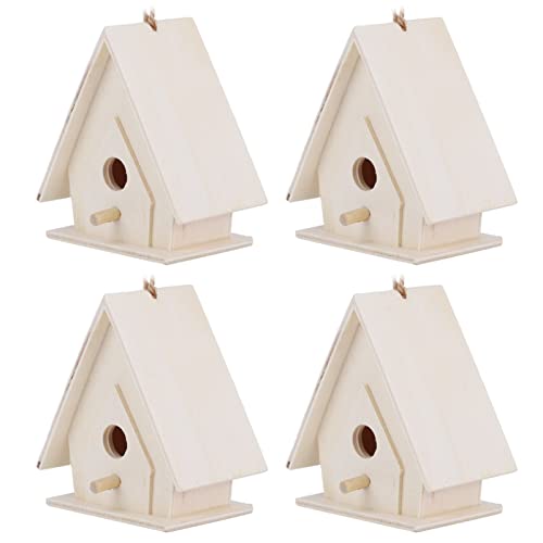 Vogelhaus für den Außenbereich, Mini-Vogelhaus aus Holz Zum Aufhängen, Gartendekoration, Basteln, Innenhof, Ideal für den Außenbereich, mit Hängeseilen, Geeignet für Garten und von Tomvorks