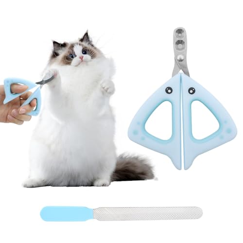 Katze & Hund Nagelknipser, 2 Schneidlöcher Haustier Katze Nagelknipser mit Datei, Professionelle Pfoten Trimmer Set für Haustiere, mit Sicherheitsschutz zu vermeiden, über Schneiden, 2mm/4mm von Tongdejing