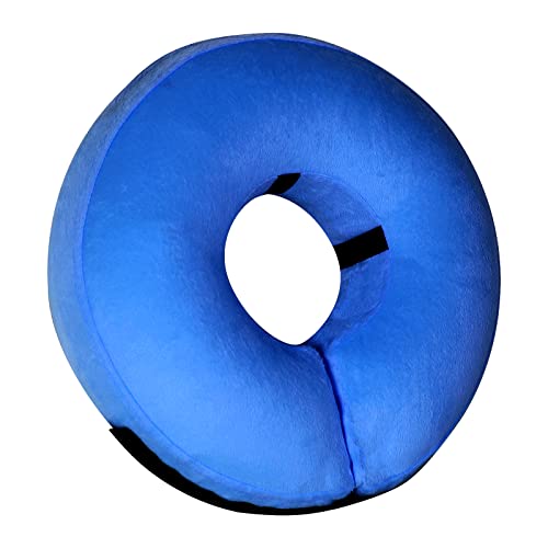 Tonqixope Aufblasbares Hundehalsband, weicher Schutzkegel für Hunde nach Operationen, Donut-Halsband für Hunde und Katzen, Hundekegelhalsband, Wunden und Ausschläge berühren (blau, L) von Tonqixope