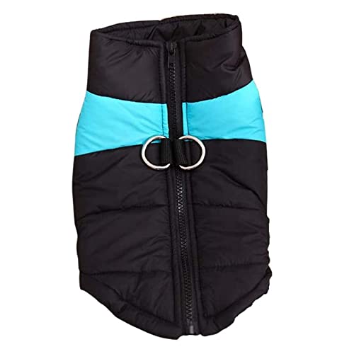 Haustier Winter Warmer Mantel mit Geschirr Warme Hundekleidung Winter Hund Warme Baumwollweste Leichte Kleidung Rückenreißverschluss Haustier Outdoor Kostüm Hundejacke Reißverschluss (Blue, XXXXXL) von Tonsee Accessoire