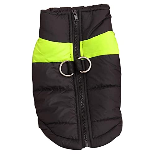 Haustier Winter Warmer Mantel mit Geschirr Warme Hundekleidung Winter Hund Warme Baumwollweste Leichte Kleidung Rückenreißverschluss Haustier Outdoor Kostüm Hundejacke Reißverschluss (Green, XXXL) von Tonsee Accessoire