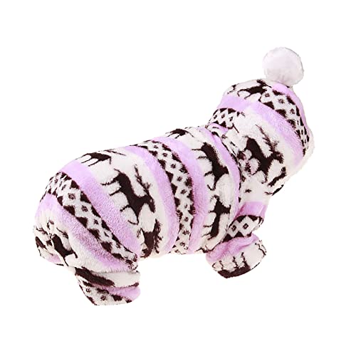 Tonsee Accessoire Hund Weihnachten Kostüm Haustier-Kleidung-Kleidung-Winter-Hundekleidung Fawn-Fleece-Hundekleidung Messanleitung Hundemantel (Purple-D, 2XL) von Tonsee Accessoire