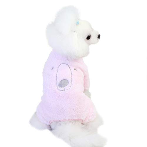 Tonsee Accessoire Hundebekleidung Pet Kleidung tragen vierbeinige Fleece warme Hundekleidung Haustier-Welpen-Kleidung Hundepullover Für Geschirr (Pink, L) von Tonsee Accessoire