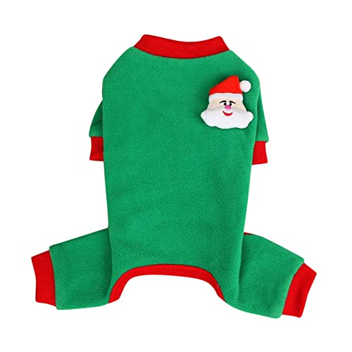 Tonsee Accessoire Hundekostüm Weihnachten Weihnachten vierbeinige Fleece verdickte Fleece-Stoff Hundekleidung Weihnachten Haustier Hund Urlaub Kleidung Fahrradanhänger Hunde (a-Green, M) von Tonsee Accessoire