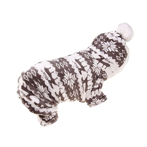 Tonsee Accessoire Hundepullover Weihnachten Hund Rollkragenpullover Weihnachten Haustier-Kleidung-Kleidung-Winter-Hundekleidung Fawn-Fleece-Hundekleidung Regenmantel Hund 65 cm (Grey-D, 2XL) von Tonsee Accessoire