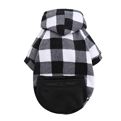 Tonsee Accessoire Karierte Reißverschlusstasche Weiwang Größe Hundekleidung Katze Haustierkleidung Herbst und Winter Lieferungen Brustgurt Wasserdichter Regenmantel Für Hunde (Grey, S) von Tonsee Accessoire