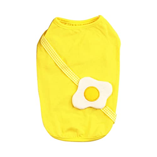 Tonsee Accessoire Regenmantel Hund Hundekleidung Frühling und Sommer Haustierkleidung Katze Welpen Sommer Haustierkleidung 22 Weste mit pochiertem Ei Hundejacke Bauchschutz (Yellow, M) von Tonsee Accessoire