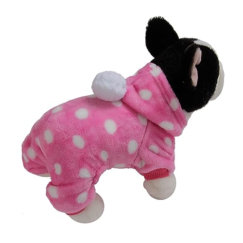 Tonsee Accessoire Rollkragen Pullover Hunde-Kleidung, 4 Beinabnutzungsknöpfe, Regenbogen-Stern, Punkt, Bedruckt, warme Winter-Oberbekleidung mit Kapuze Hundejacke Windhund (Rosa, M) von Tonsee Accessoire