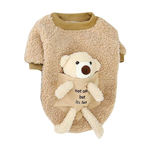 Tonsee Accessoire Sweaters Pullover Hundepullover Haustierkleidung Hundekleidung Herbst- und Winterkleidung New Teddy Small Dog Pet Clothes Winte Back Teddy Bear Sweater Hundemantel Geschirr Geeignet von Tonsee Accessoire