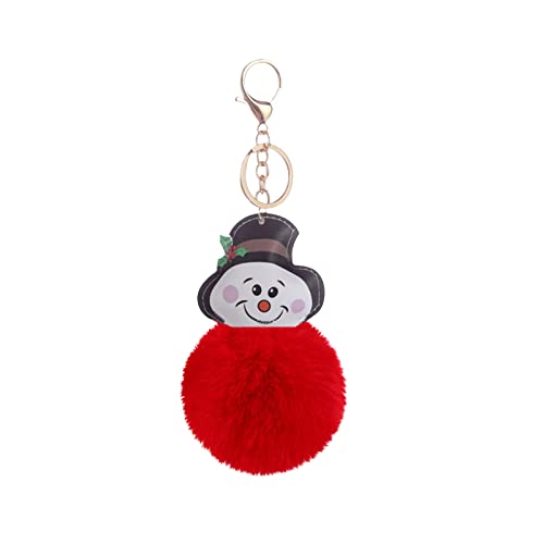 Tonsee Accessoire Weihnachten Flauschige Pom Balls Schlüsselanhänger Schneemann Schlüsselanhänger Anhänger Ornamente für Urlaub Party Favors Geschenk Verpackung Für Schlüsselanhänger (F-3, One Size) von Tonsee Accessoire