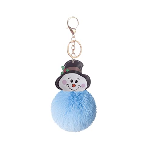 Tonsee Accessoire Weihnachten Flauschige Pom Balls Schlüsselanhänger Schneemann Schlüsselanhänger Anhänger Ornamente für Urlaub Party Favors Geschenk Verpackung Für Schlüsselanhänger (S-3, One Size) von Tonsee Accessoire