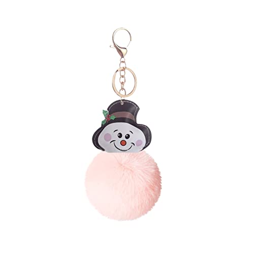 Tonsee Accessoire Weihnachten Flauschige Pom Balls Schlüsselanhänger Schneemann Schlüsselanhänger Anhänger Ornamente für Urlaub Party Favors Geschenk Verpackung Für Schlüsselanhänger (V-3, One Size) von Tonsee Accessoire