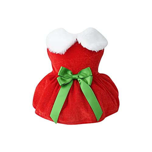 Tonsee Accessoire Welpenrock Prinzessin Kleider Santa Dog Christmas Outfit Thermal Holiday Puppy Costume Dress Pet Clothes Haustierkleidung Für Die Räumung Kleiner Hunde von Tonsee Accessoire